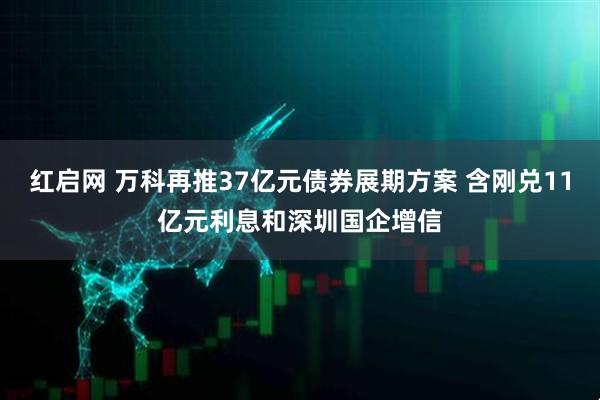 红启网 万科再推37亿元债券展期方案 含刚兑11亿元利息和深圳国企增信